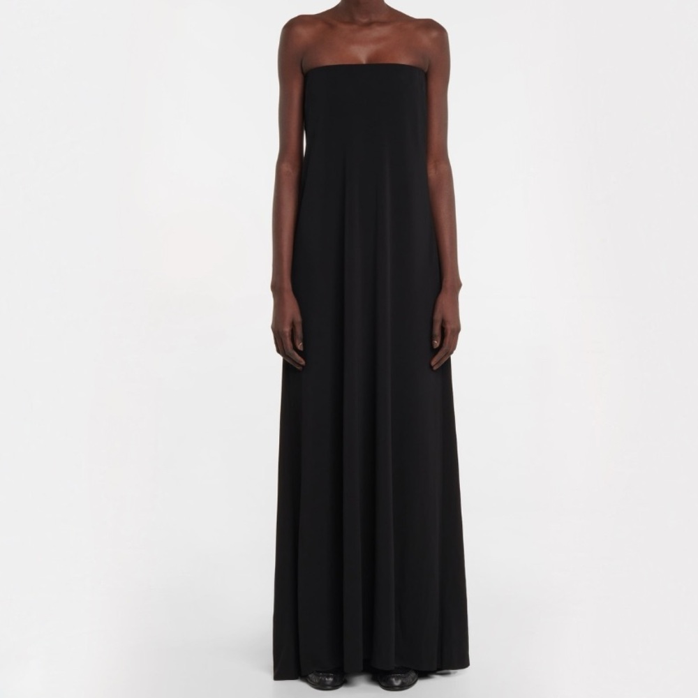 THE ROW Pau Strapless Jersey Cady Gown in Black Size 4